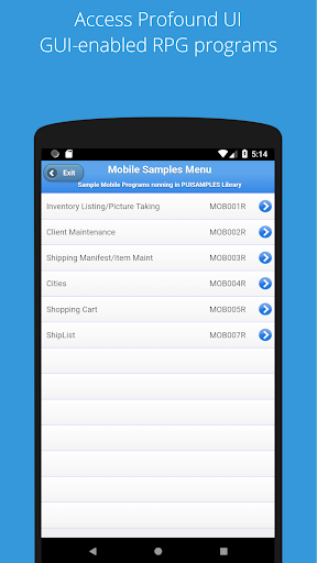 Profound UI Mobile Client Screen 2