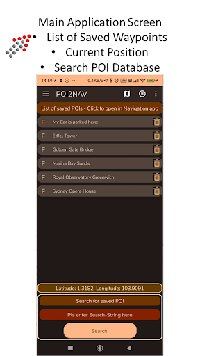 POI-2-NAV GPS Places Database Screen 2