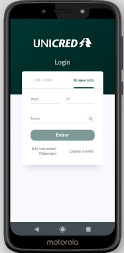 Android application Consórcios Unicred screenshort