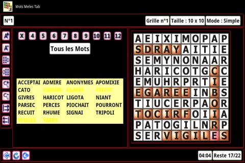 Android application Word Search Tab Eval FR screenshort