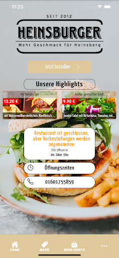 Android application HeinsBurger screenshort