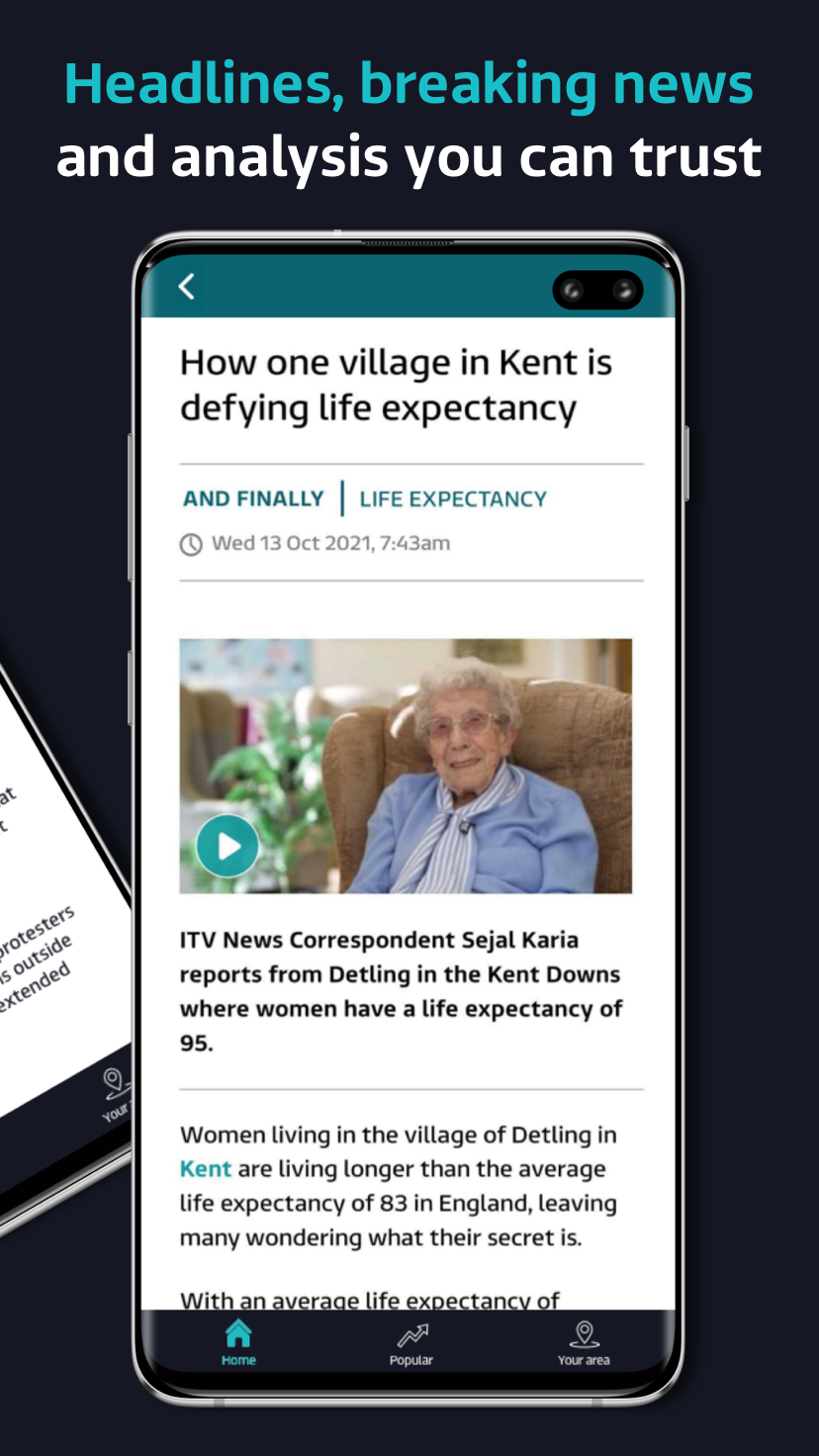 Android application ITV News: Breaking UK stories screenshort