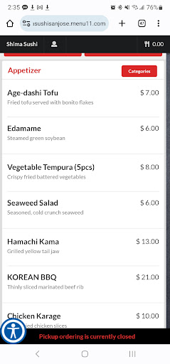 Shima Sushi Screen 2