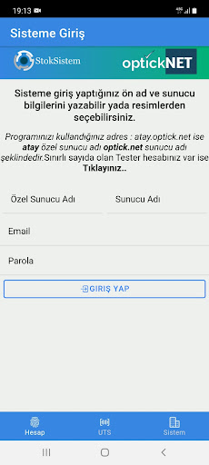 Android application StokSistem ÜTS Uygulaması screenshort