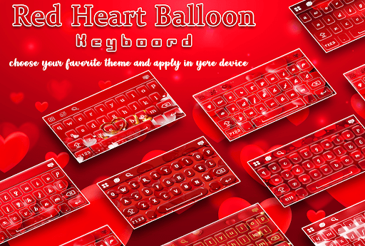 Android application Red Heart Keyboard screenshort