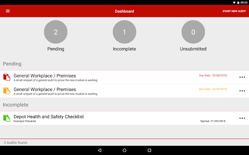 Android application AssessNET Audits screenshort