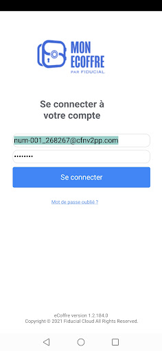 Android application eCoffre screenshort