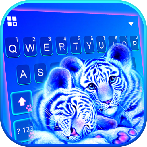 Neon Baby Tigers Keyboard Back logo