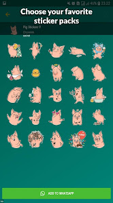 Screenshot 5 Pig Stickers WAStickerApps android