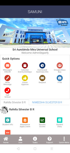 Android application SAMUNE Sri Aurobindo Mira Uni screenshort