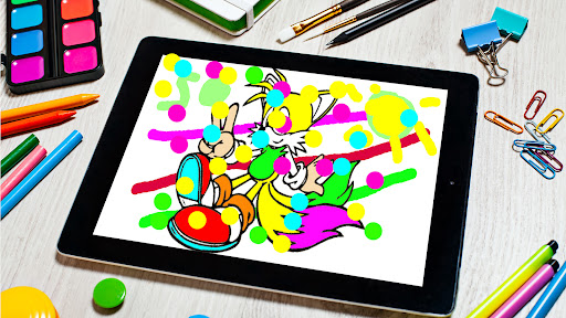Android application Blue Hedgehogs Coloring. screenshort