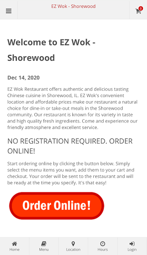 EZ Wok - Shorewood Ordering Screen 3
