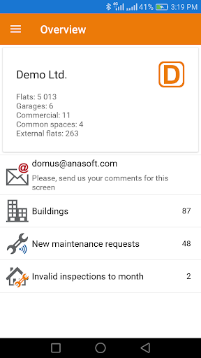 Android application eDomus screenshort