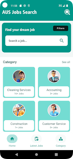 Android application AUS Jobs Search screenshort
