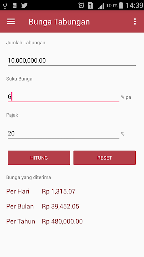 Android application Bunga Tabungan screenshort