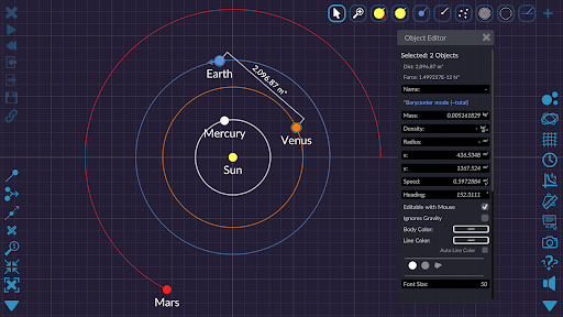 Gravity Simulator Screen 3