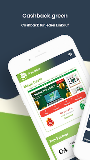 Android application Cashback green screenshort
