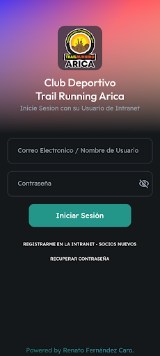 Android application Club Dep. Trail Running Arica screenshort