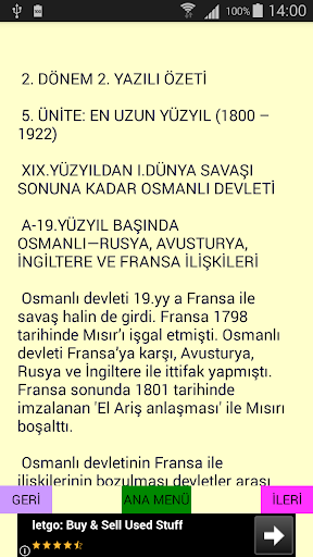 Tarih Yazılı Özeti 10