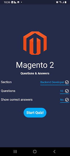 Android application Magento 2 Quiz App screenshort