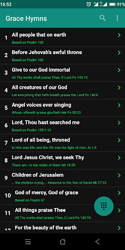 Android application Grace Hymns screenshort
