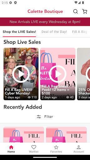 Android application Colette Boutique screenshort