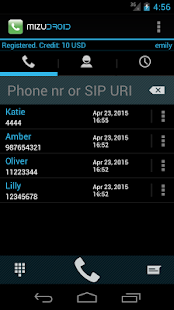 MizuDroid SIP VOIP Softphone Screenshot