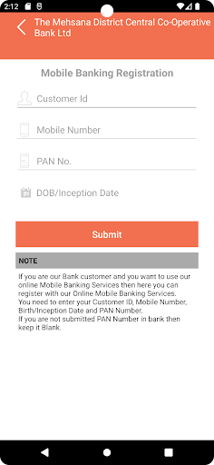 MDCC Mobile banking Screen 2