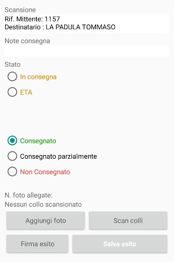 InConsegna Screen 2