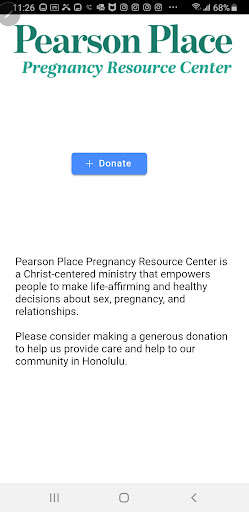 Android application Donate to Pearson Place screenshort