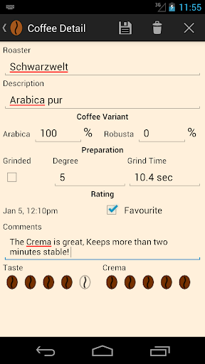 TrackMyCoffee Screen 2