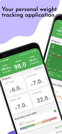 Android application Weight Tracker screenshort