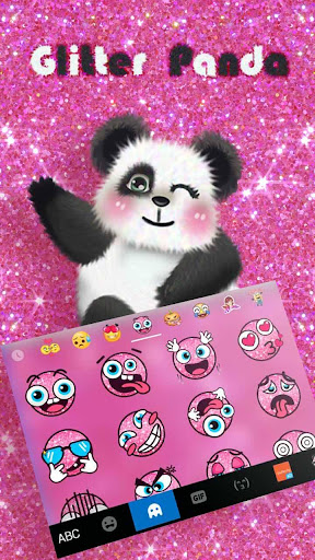 Hot Pink Panda keyboard Theme 6.0.1115_8 screenshots 4