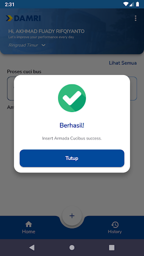 Damri Clean(Petugas) Screen 3