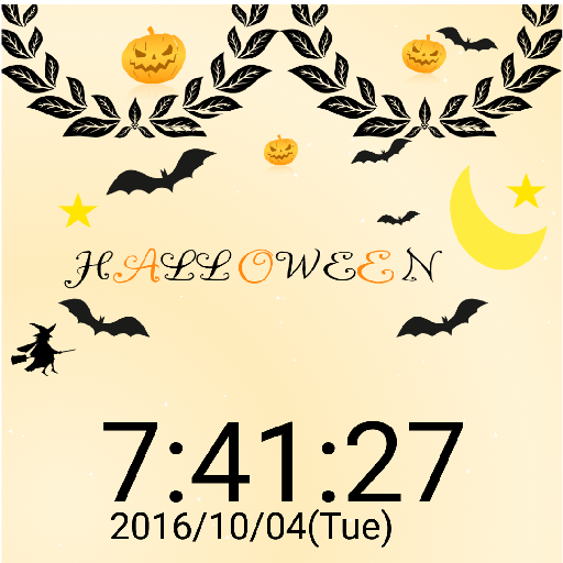 ハロウィン パーティー 飾り風　イメージ 卓上時計 logo