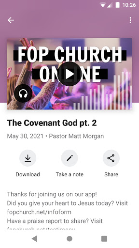 Fellowship of Praise Church Screen 3