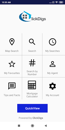 Android application ClickDigs screenshort