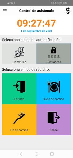 Android application Control Asistencia screenshort