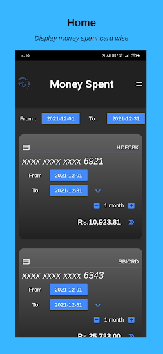 Android application Money Spent screenshort