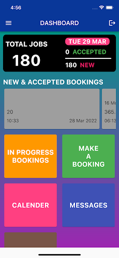 Android application wedding tour booking dispatch screenshort