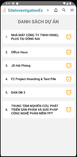 Android application SiteInvestigationEz screenshort