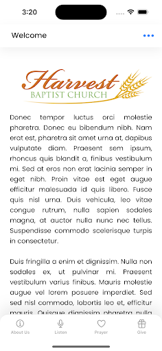 Android application Harvest Baptist Salisbury screenshort