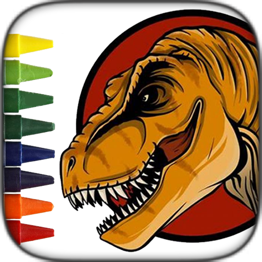 Desenhos para colorir de desenho de um dinossauro com um pássaro para  colorir 