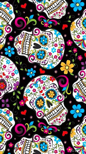 colorful sugar skull wallpaper