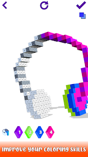3D Color by Number: Voxel, Unicorn, Pixel Art 3D