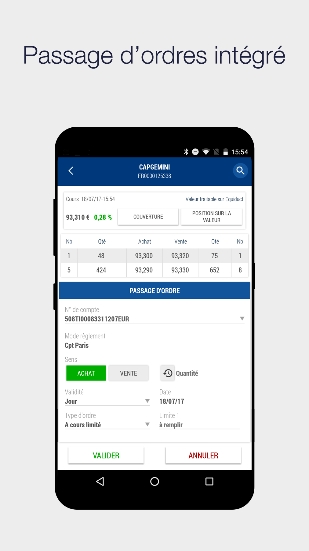 Android application Bourse Direct screenshort