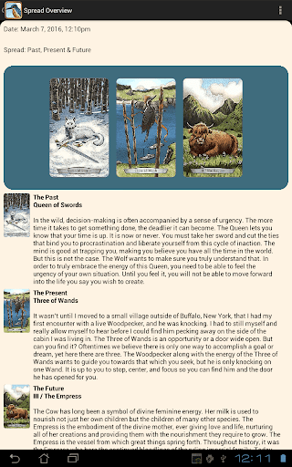Screenshot of Animal Totem Tarot