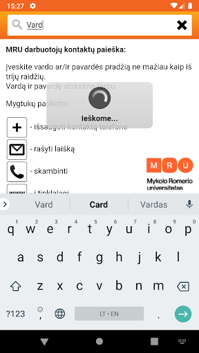 MRU kontaktai Screen 2
