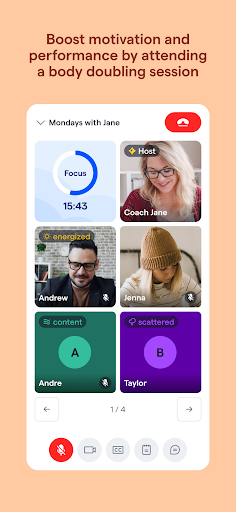 Screenshot of Shimmer: ADHD Coaching