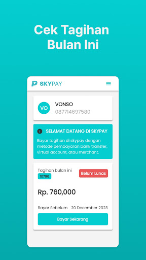 Android application Skypay screenshort